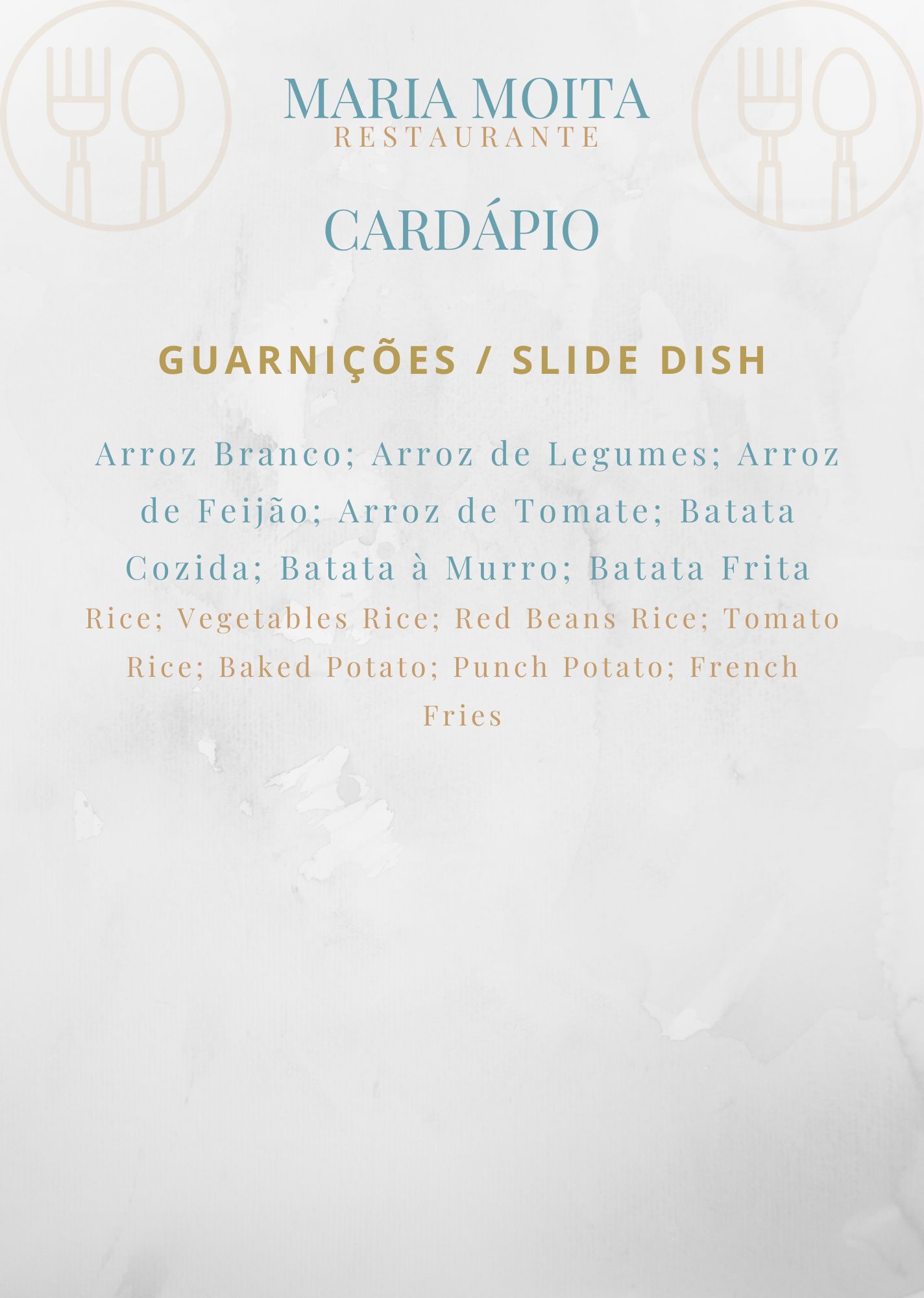 Cardapio Maria Moita Restaurante