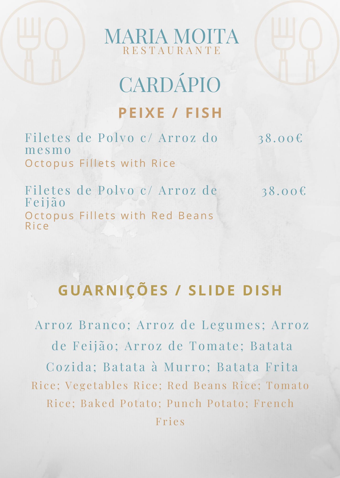Cardapio Maria Moita Restaurante