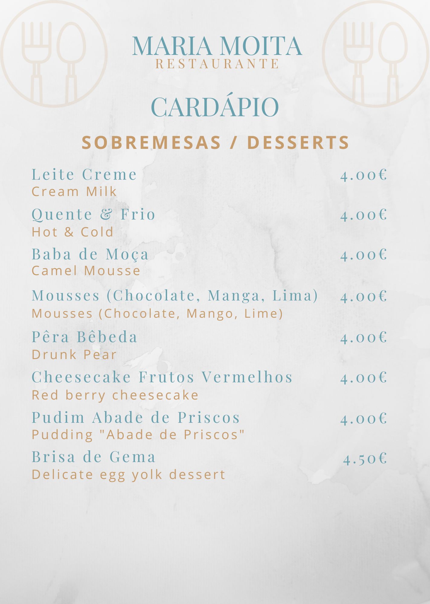 Cardapio Maria Moita Restaurante